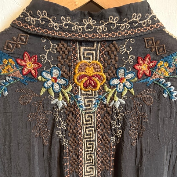 Johnny Was Embroidered Shirt Dress - Picture 7 of 8